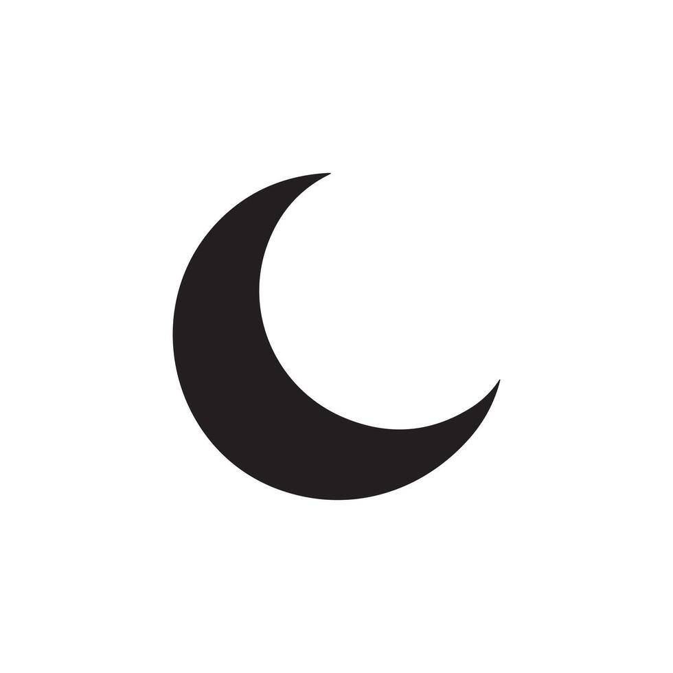 Minimalist Crescent Moon Silhouette Isolated on White Background vector