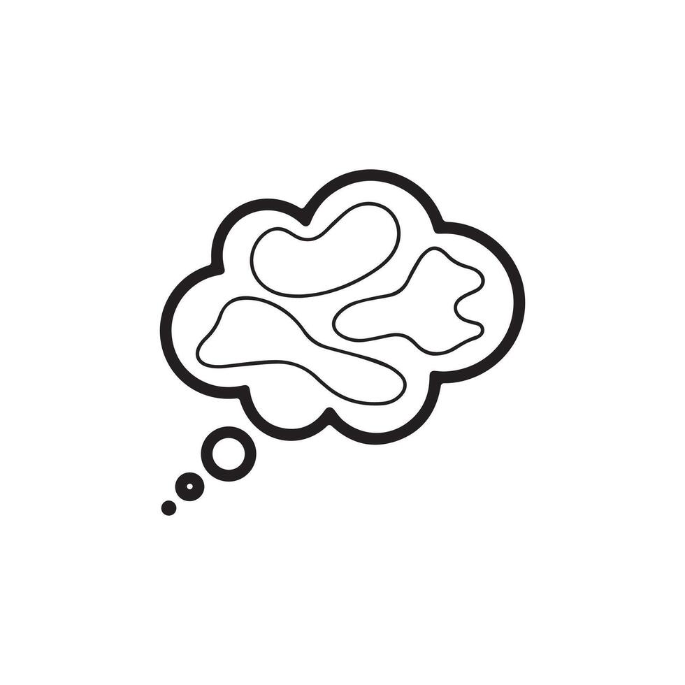 Minimalist Black and White Thought Bubble Icon vector