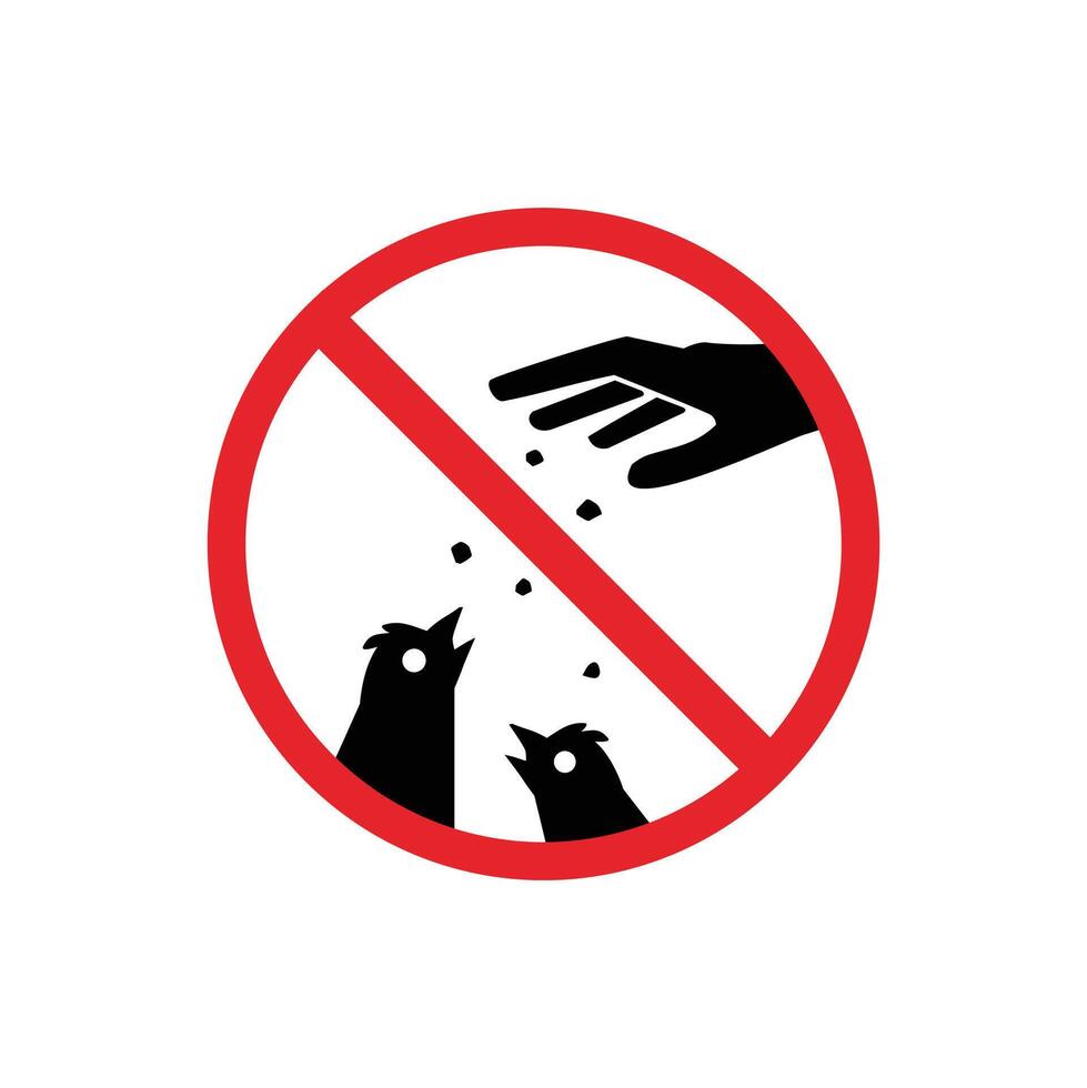 prohibited and danger signs. do not feed poultry. prohibited from feeding animals vector