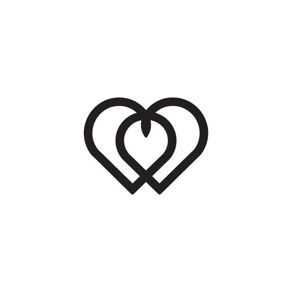 Timeless Love Symbol, Interwoven Heart, line art design vector
