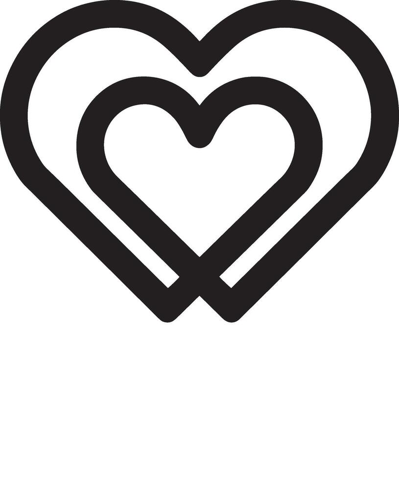 a black and white heart icon vector