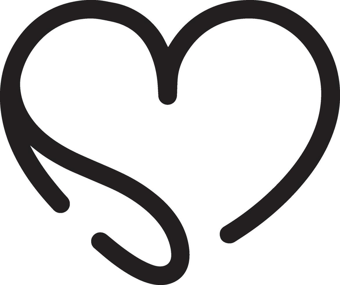 a black and white heart shaped icon silhouette vector