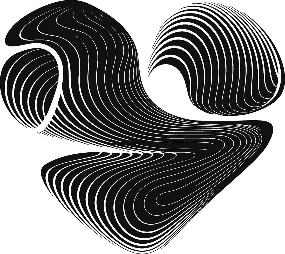 Creative black and white drawing of a heart vector