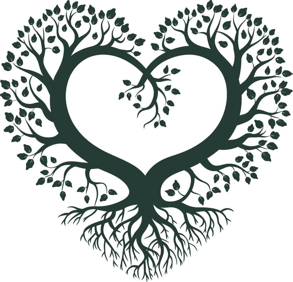 a tree in the shape of a heart vector