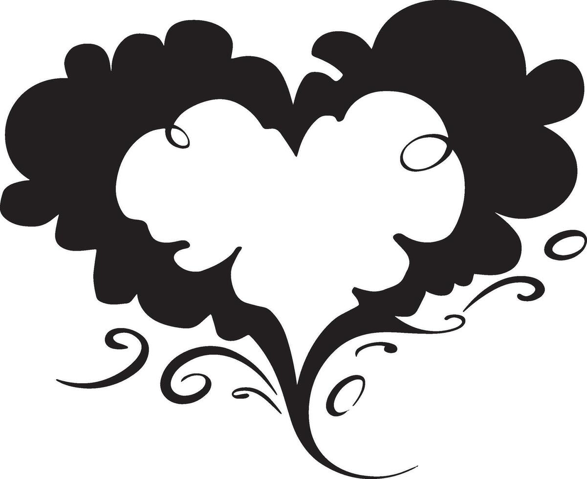 Creative heart shape silhouette illustration vector