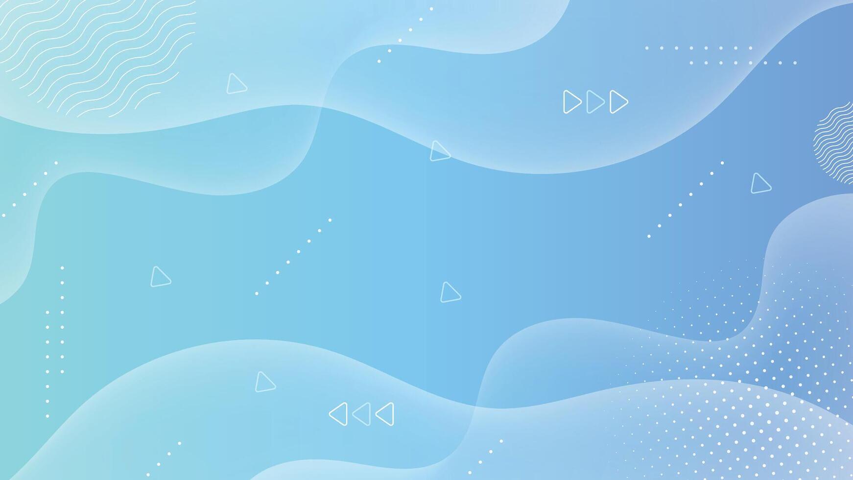 Stylish abstract blue gradient background featuring smooth wavy shapes, geometric elements, and subtle dots. Ideal for websites, presentations, posters, and professional design templates. vector