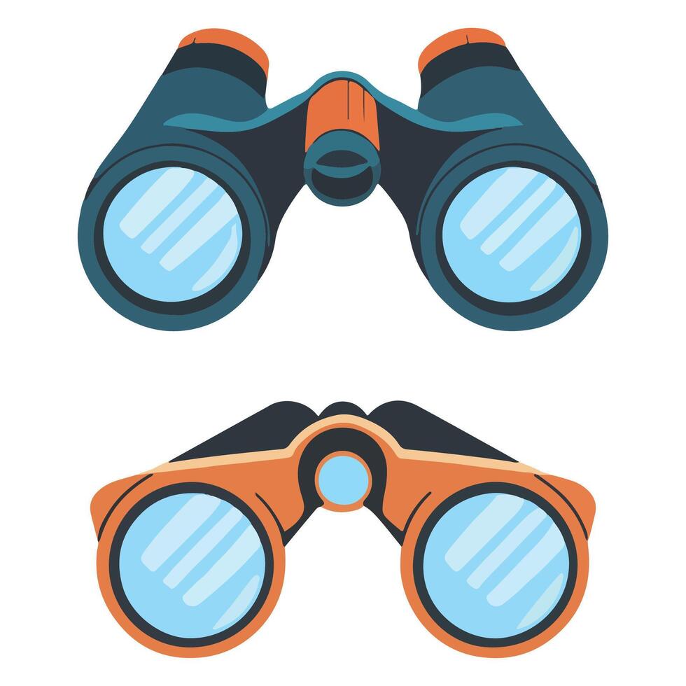 Optical Instruments Set Telescope, Binoculars, Opera Glasses Illustration vector