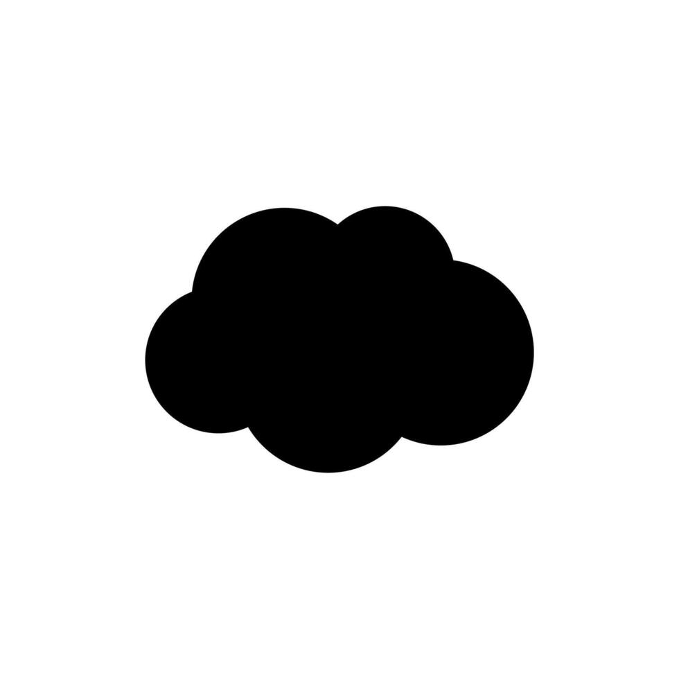 A black cloud icon on a white background vector