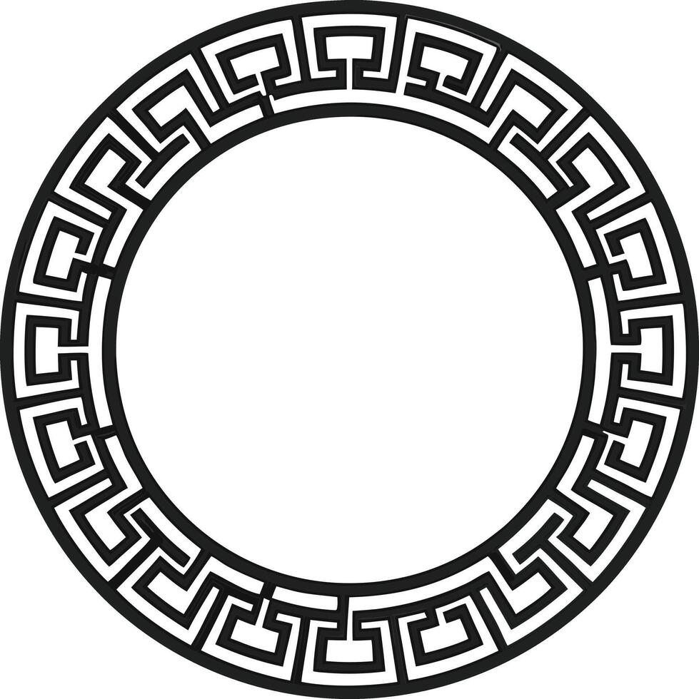 Elegant Greek Key Circle Design for Decorative Use vector