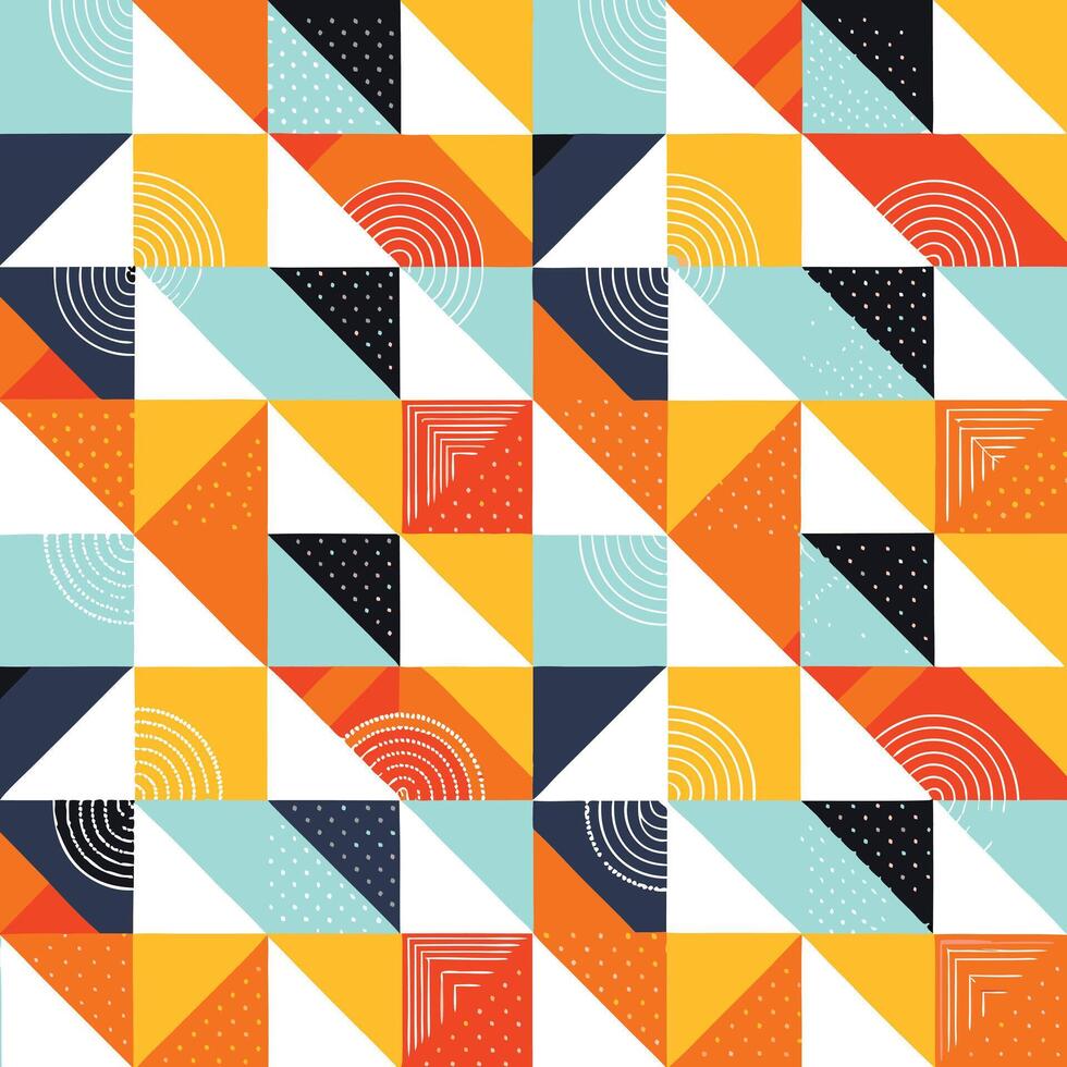 Vibrant Geometric Pattern Seamless Repeat Design vector