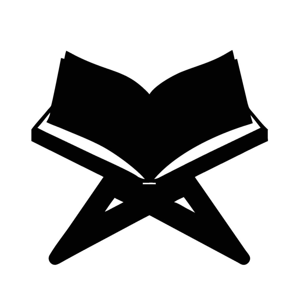 open Quran book icon Silhouette vector