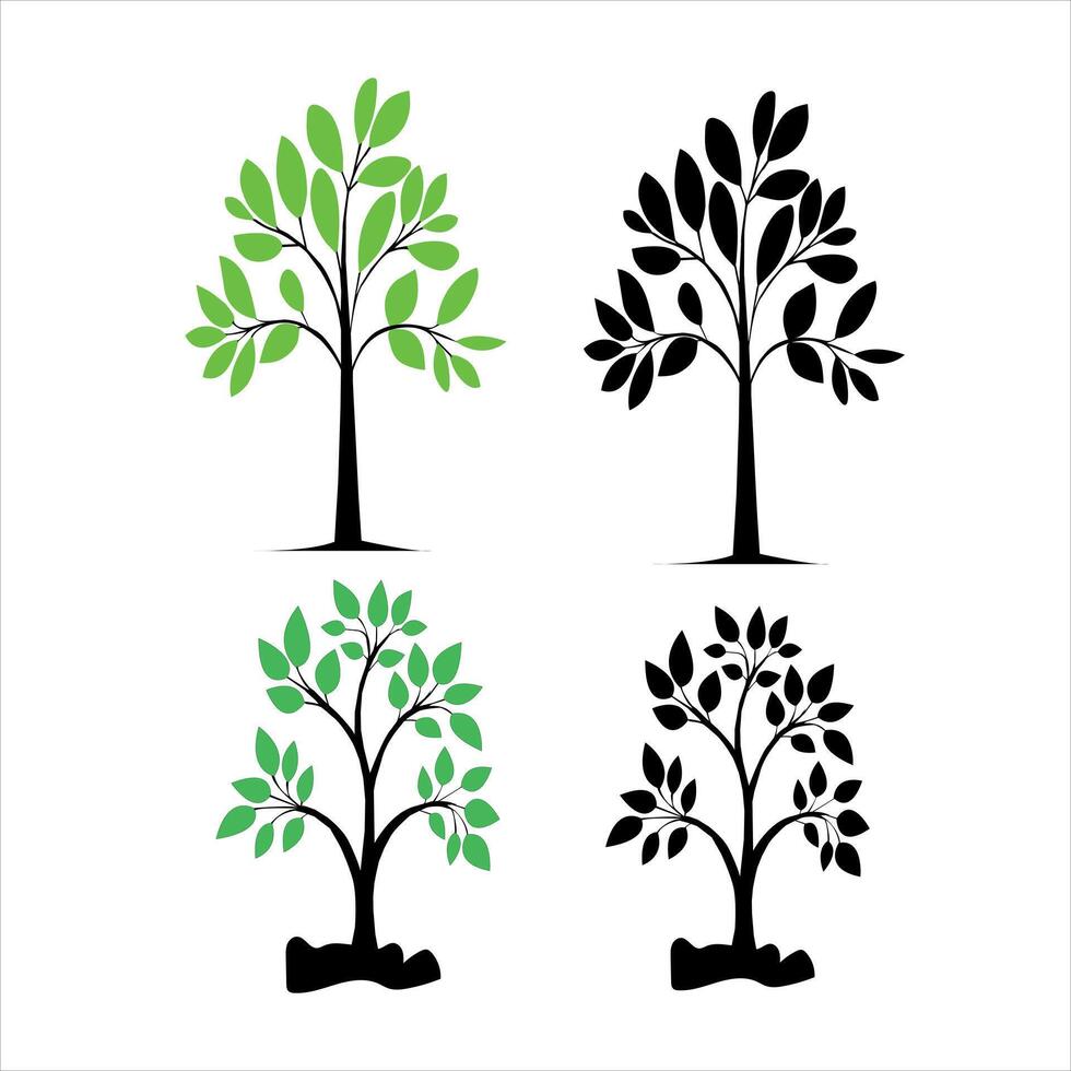 Natural green tree art vector