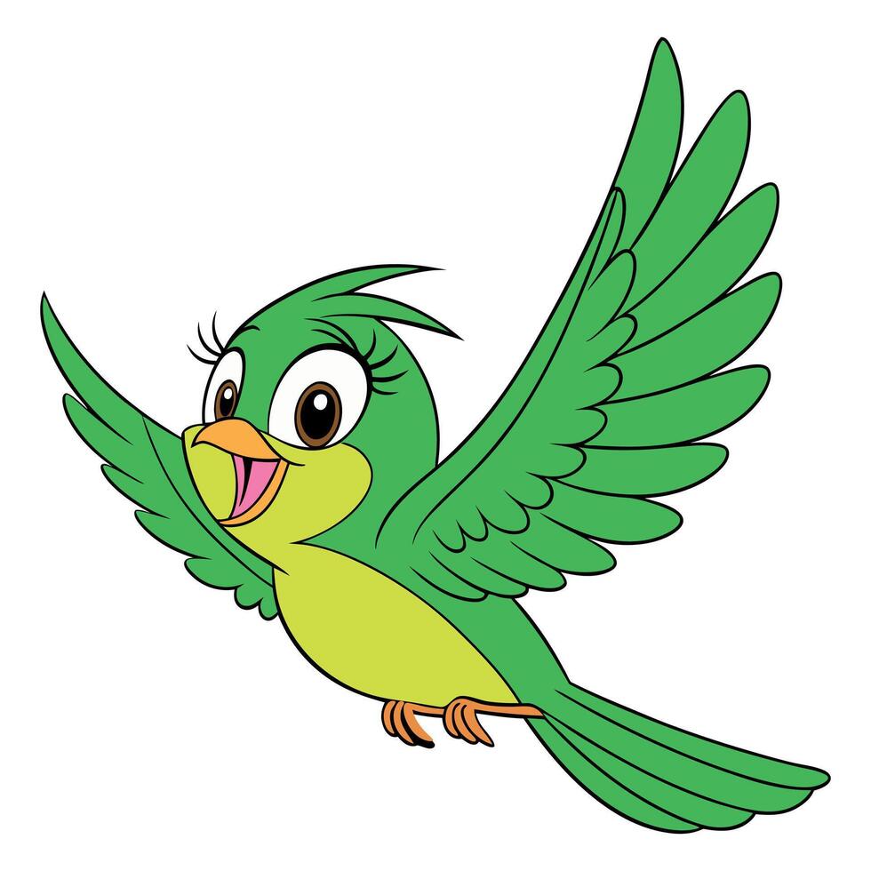 Green parrot cartoon design vector