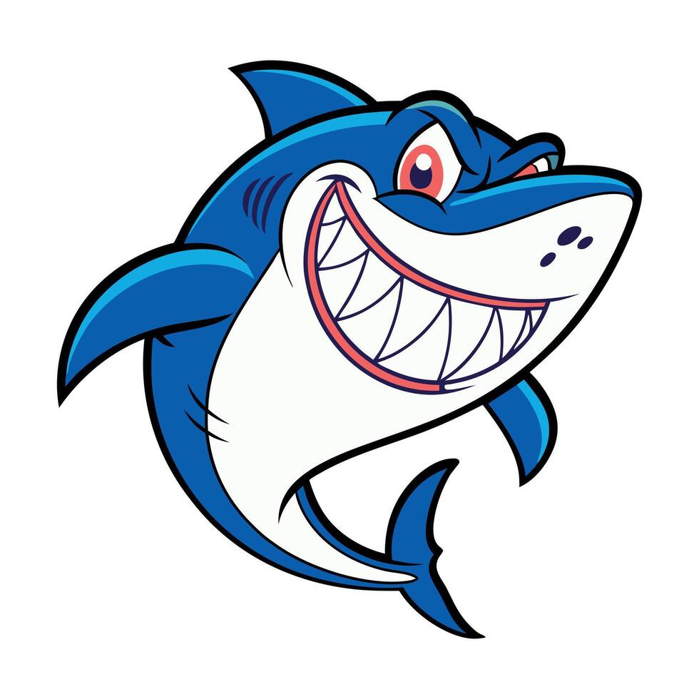 Shark cartoon design art vector
