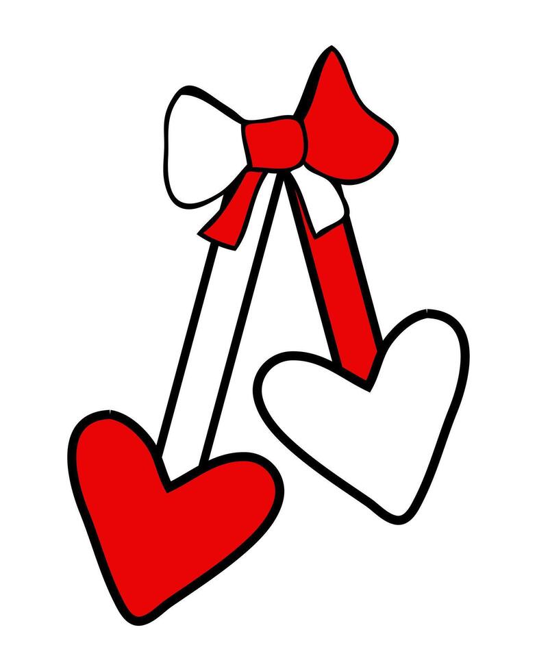 Traditional red and white Martisor 1 March spring celebration ornament. Perfect for poster, card, sticker. Isolated illustration. vector