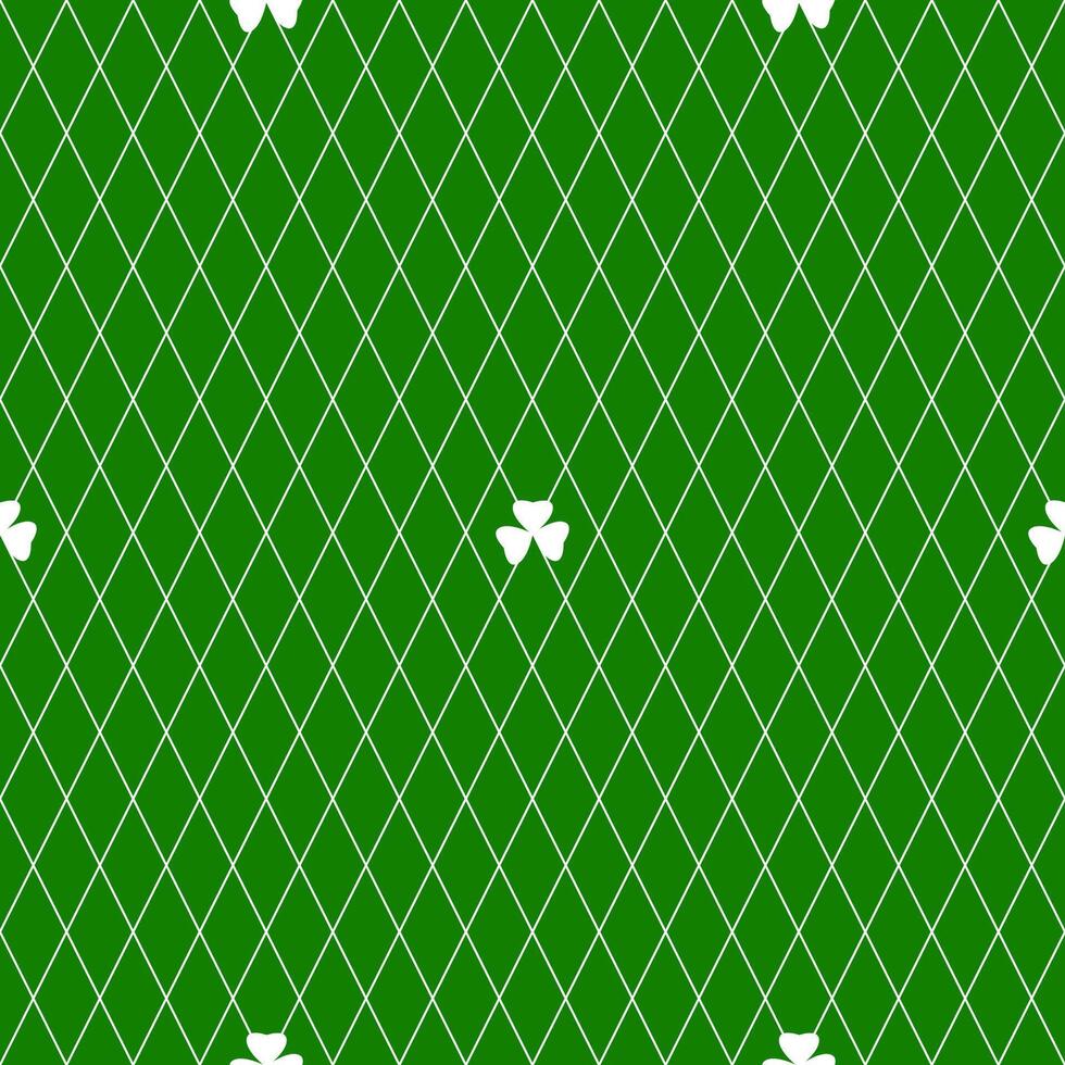Green diagonal seamless pattern with trefoil vector
