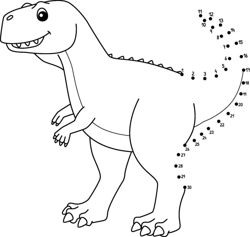 Dot to Dot Ekrixinatosaurus Dinosaur Isolated vector