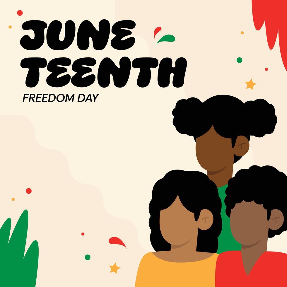 Juneteenth Freedom Day Poster Square Banner vector
