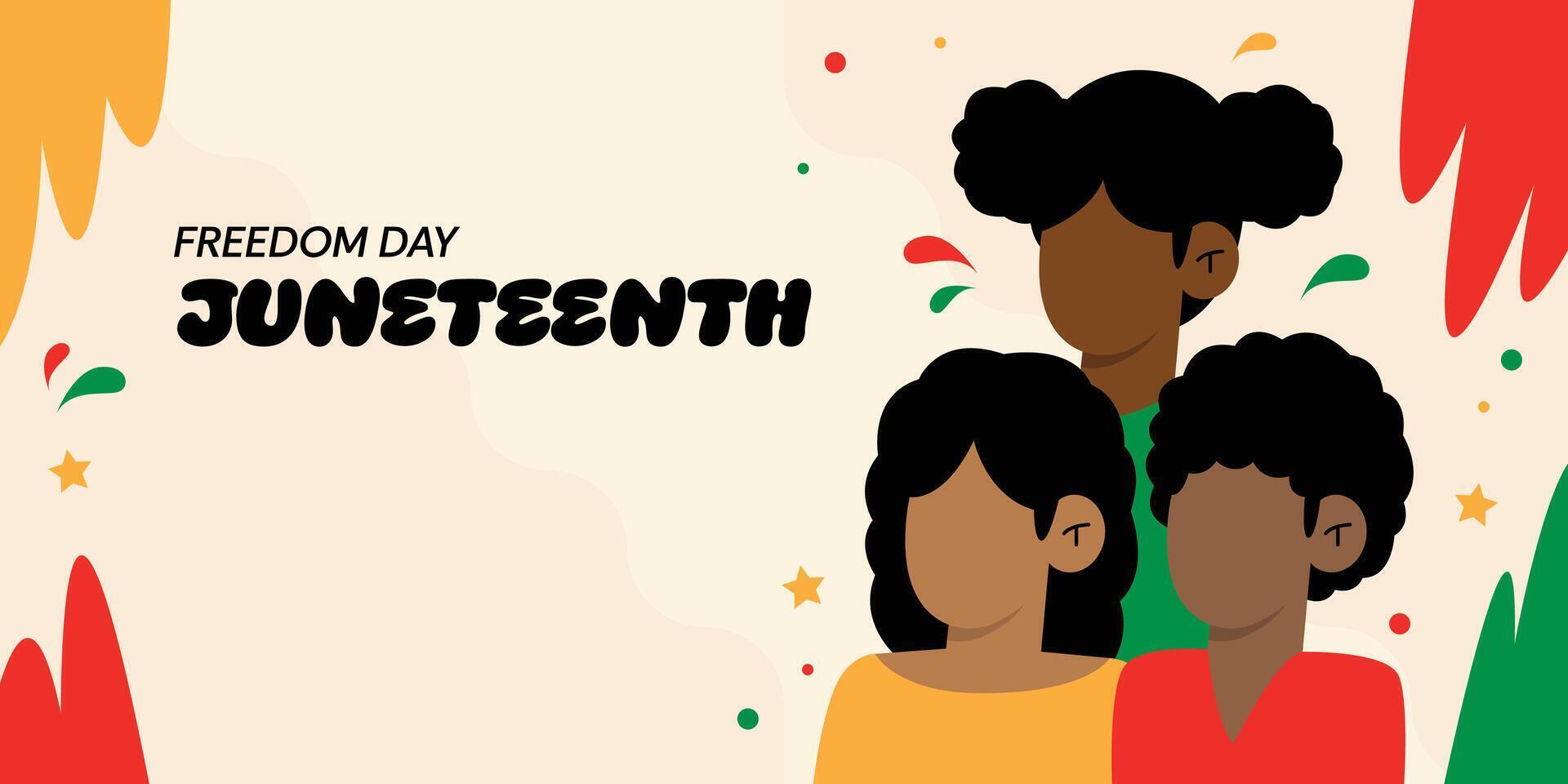 Juneteenth Freedom Day Poster Panoramic Banner vector