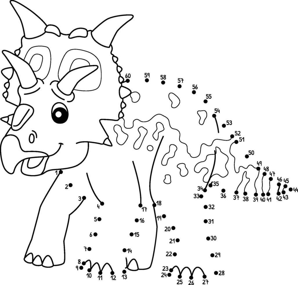 Dot to Dot Xenoceratops Dinosaur Animal isolated vector