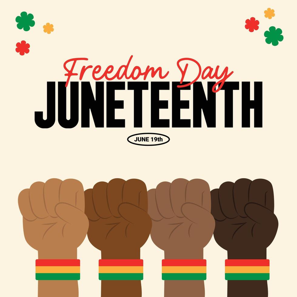 Juneteenth Freedom Day Poster Square Banner vector