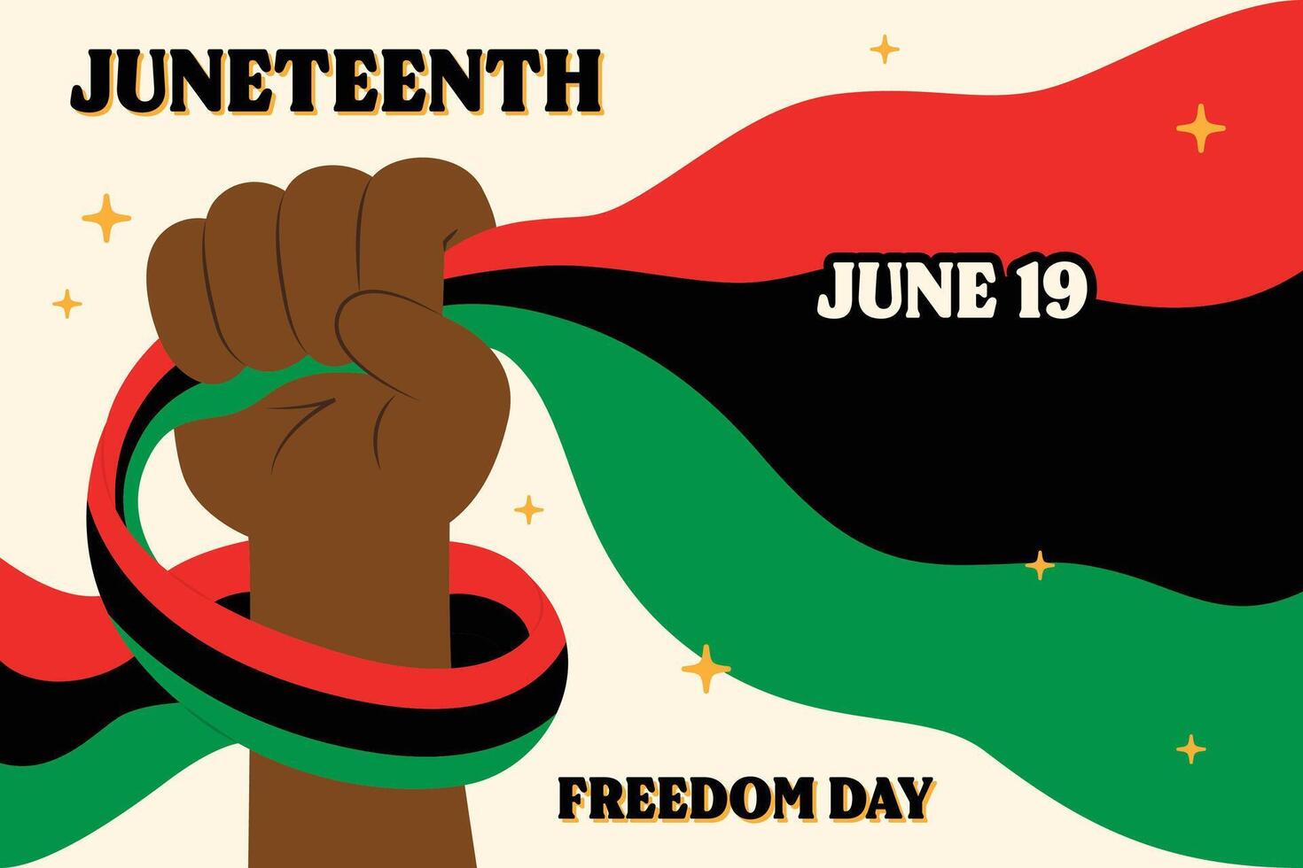 Juneteenth Freedom Day Poster Horizontal Banner vector