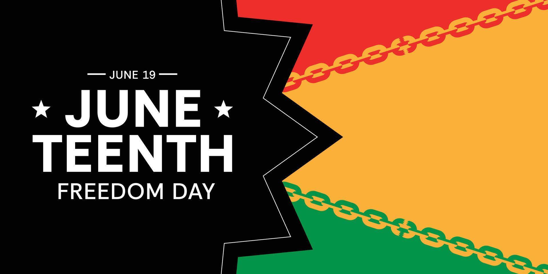 Juneteenth Freedom Day Poster Panoramic Banner vector