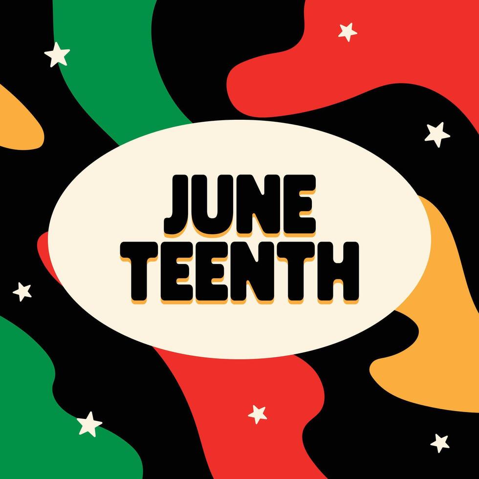 Juneteenth Freedom Day Poster Square Banner vector