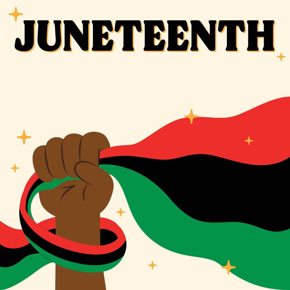 Juneteenth Freedom Day Poster Square Banner vector