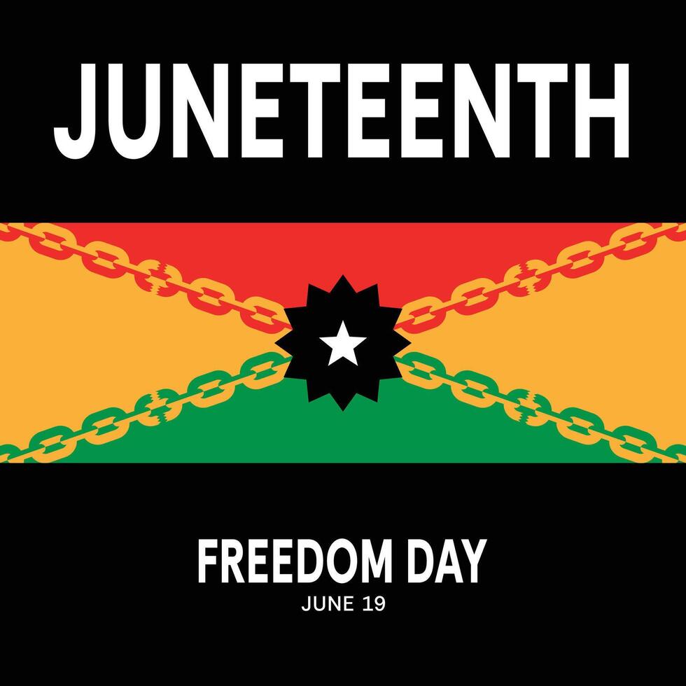 Juneteenth Freedom Day Poster Square Banner vector