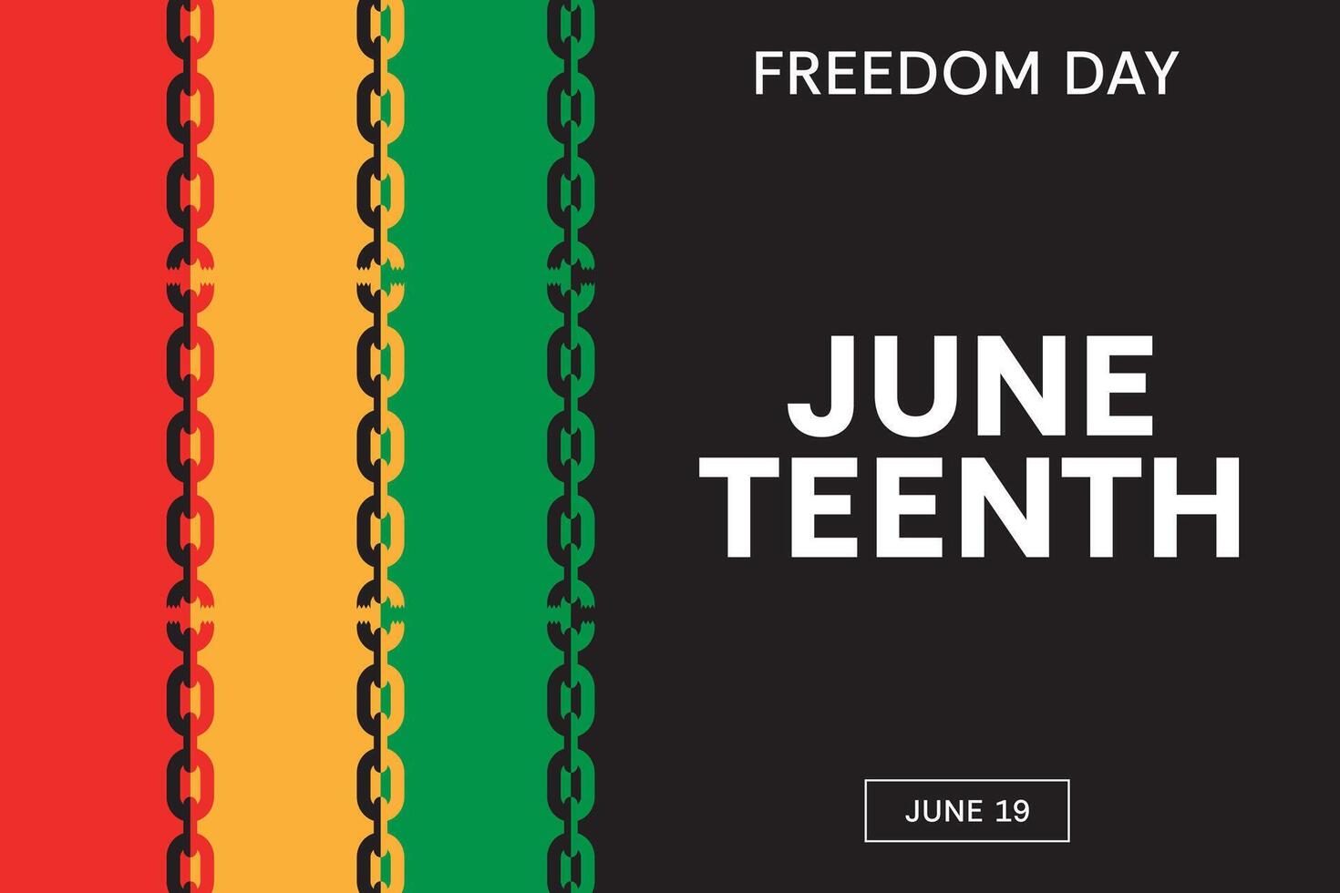 Juneteenth Freedom Day Poster Horizontal Banner vector