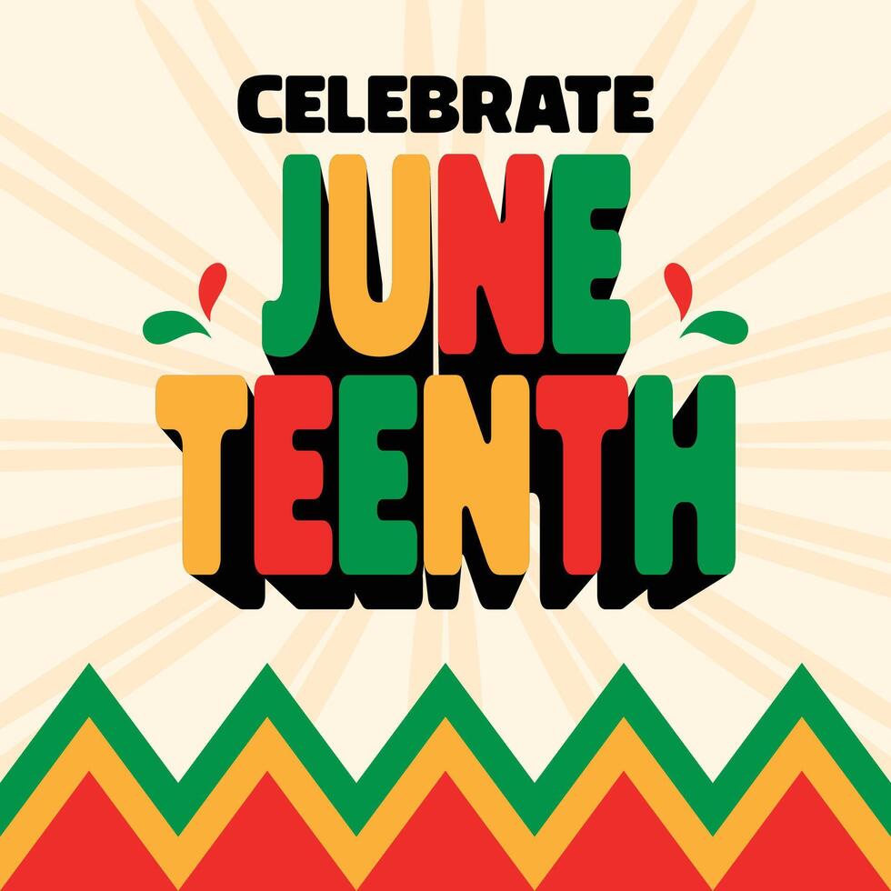 Celebrate Juneteenth Poster Square Banner vector