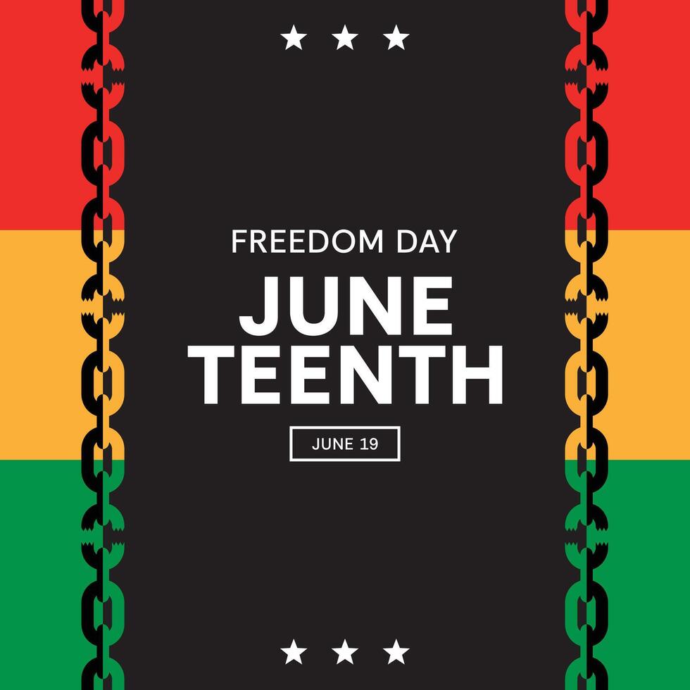 Freedom Day Juneteenth Poster Square Banner vector