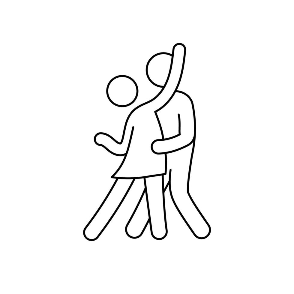 A man and woman dancing together in a line drawing vector