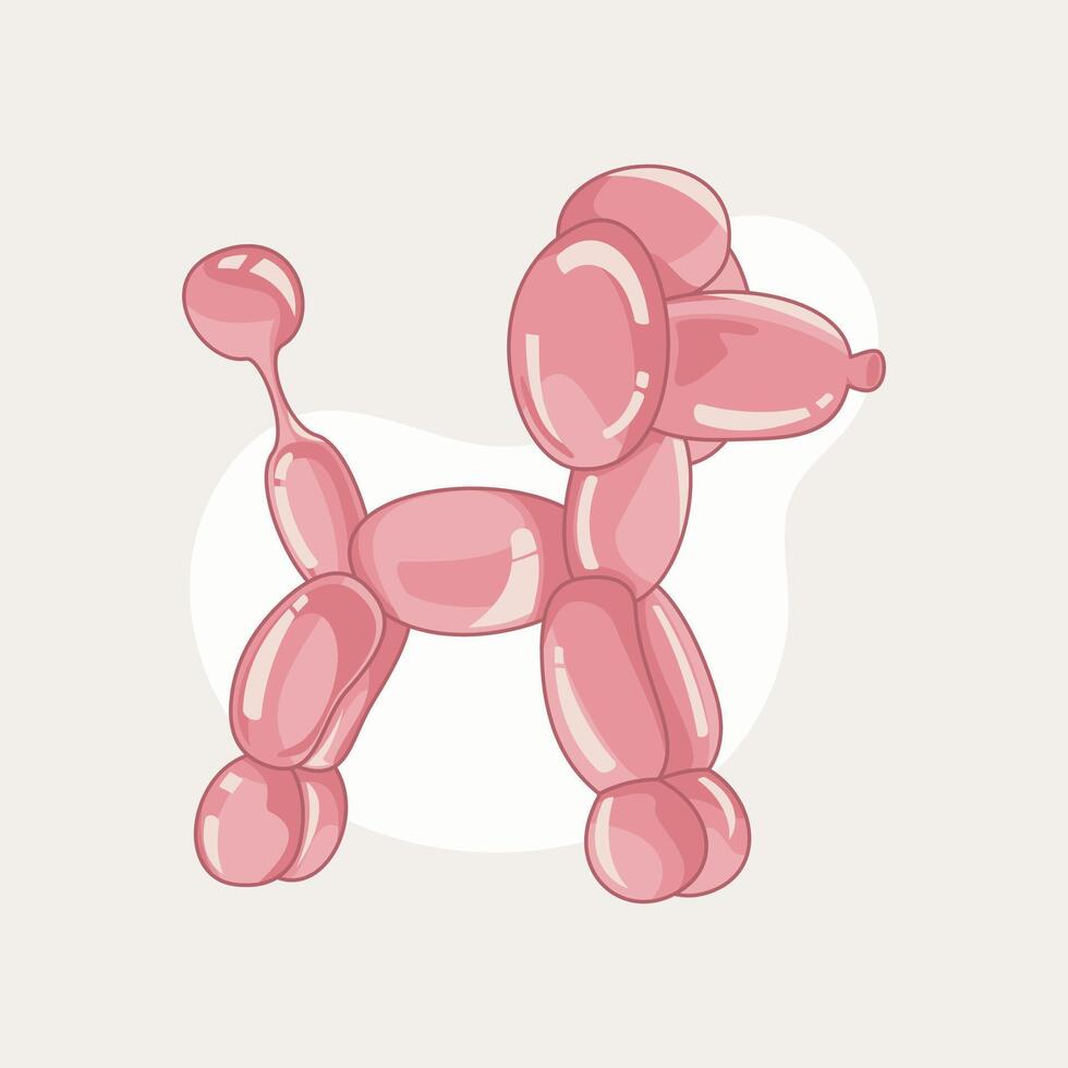 cute pink poodle animal balloon vector