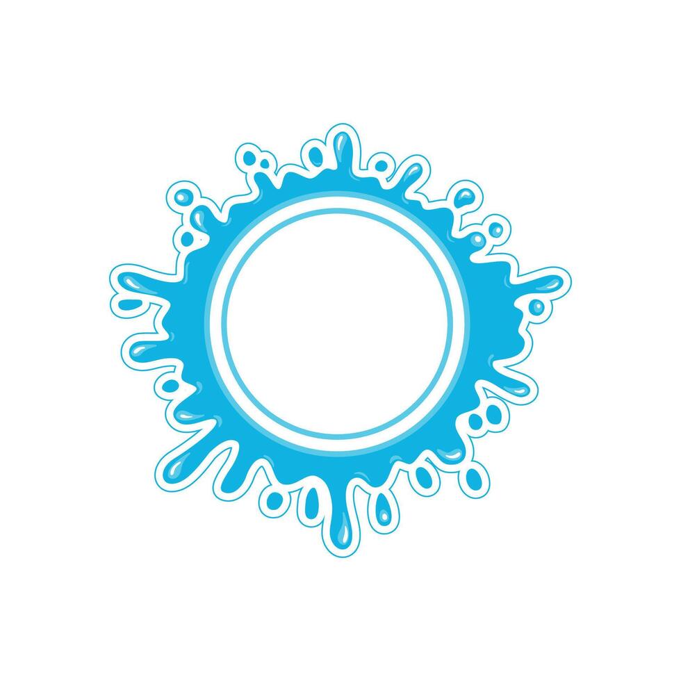 blue splash circle tag template vector
