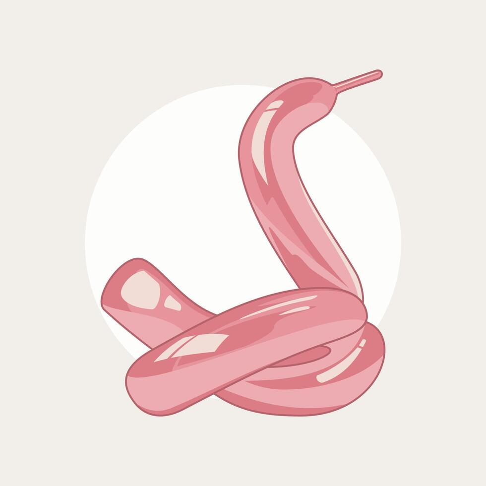 cute pink swan animal balloon vector