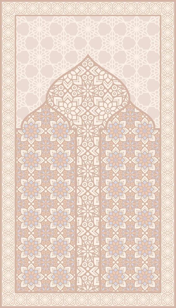 islamic geometric windows prayer mat vector