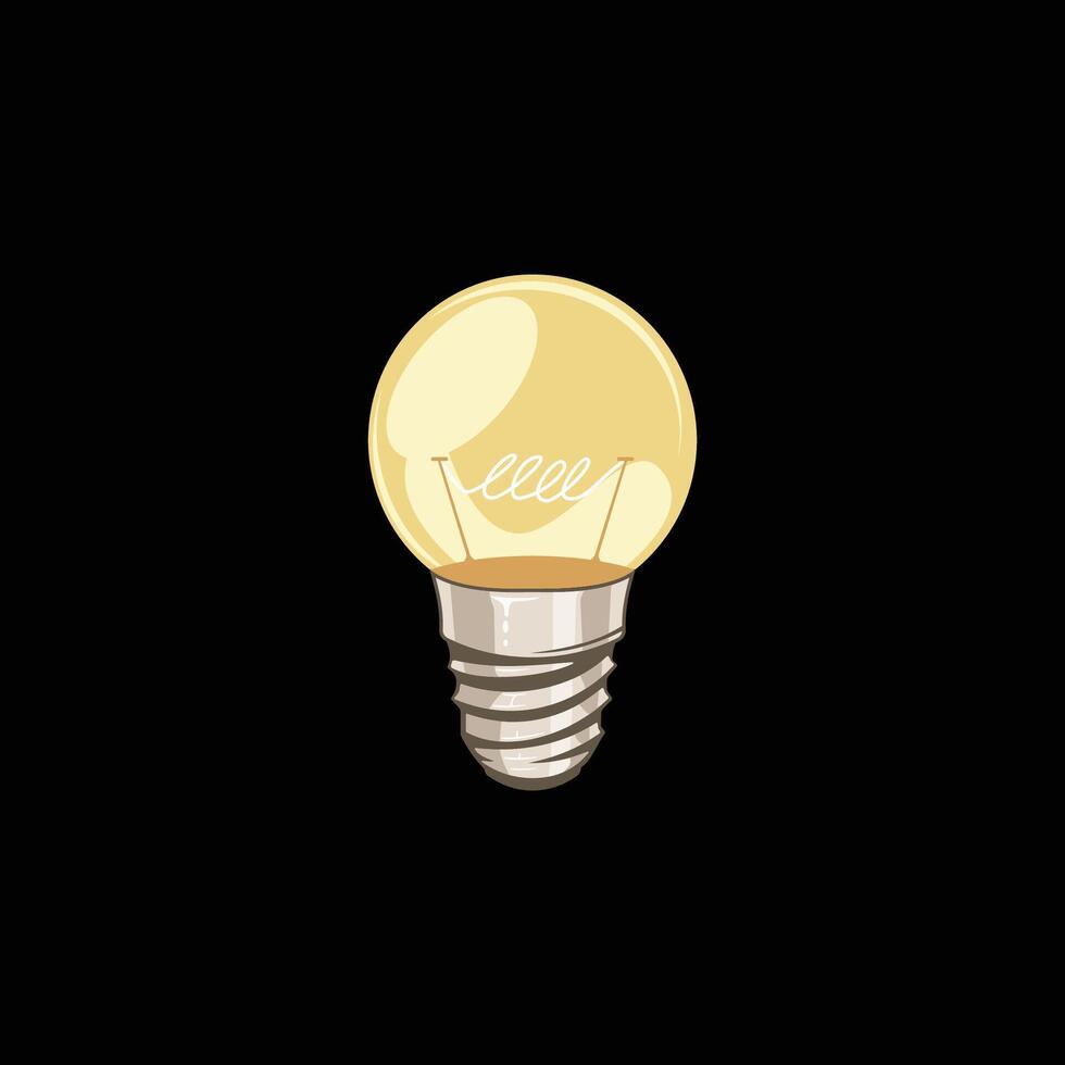 hand drawn glowing light bulb vector
