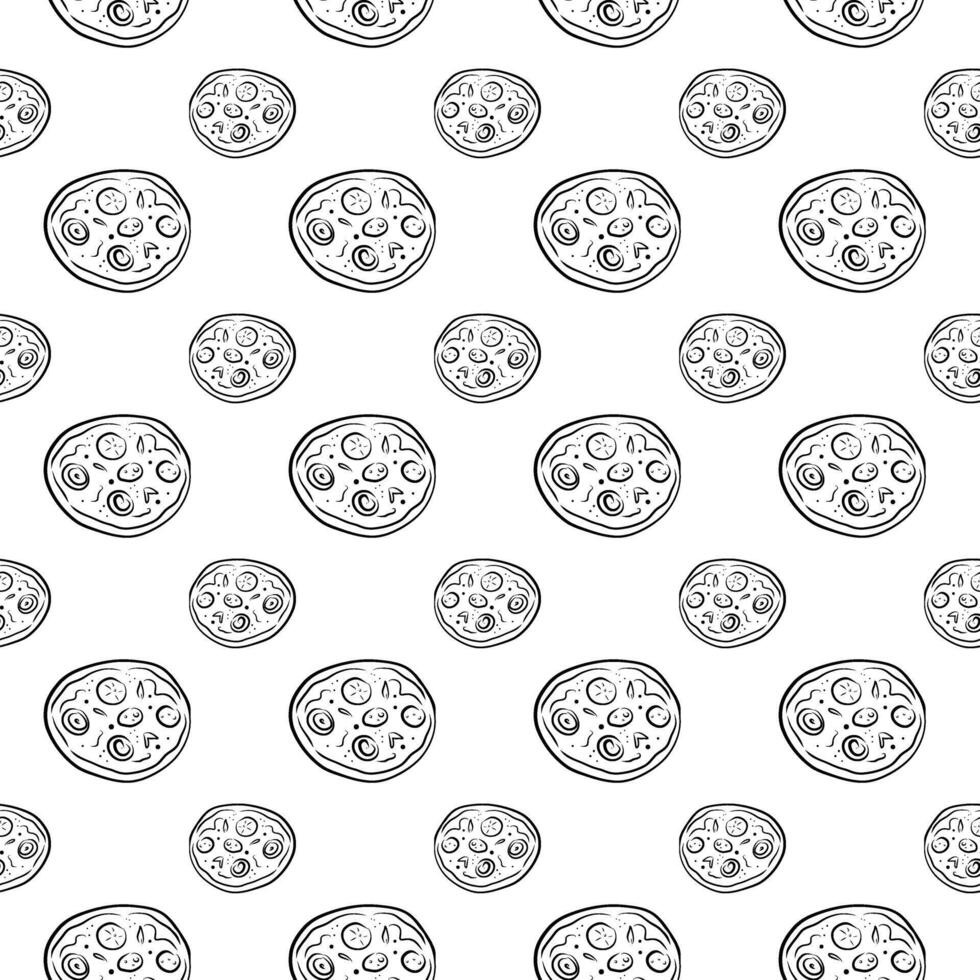 Pizza Seamless Pattern, pattern vector