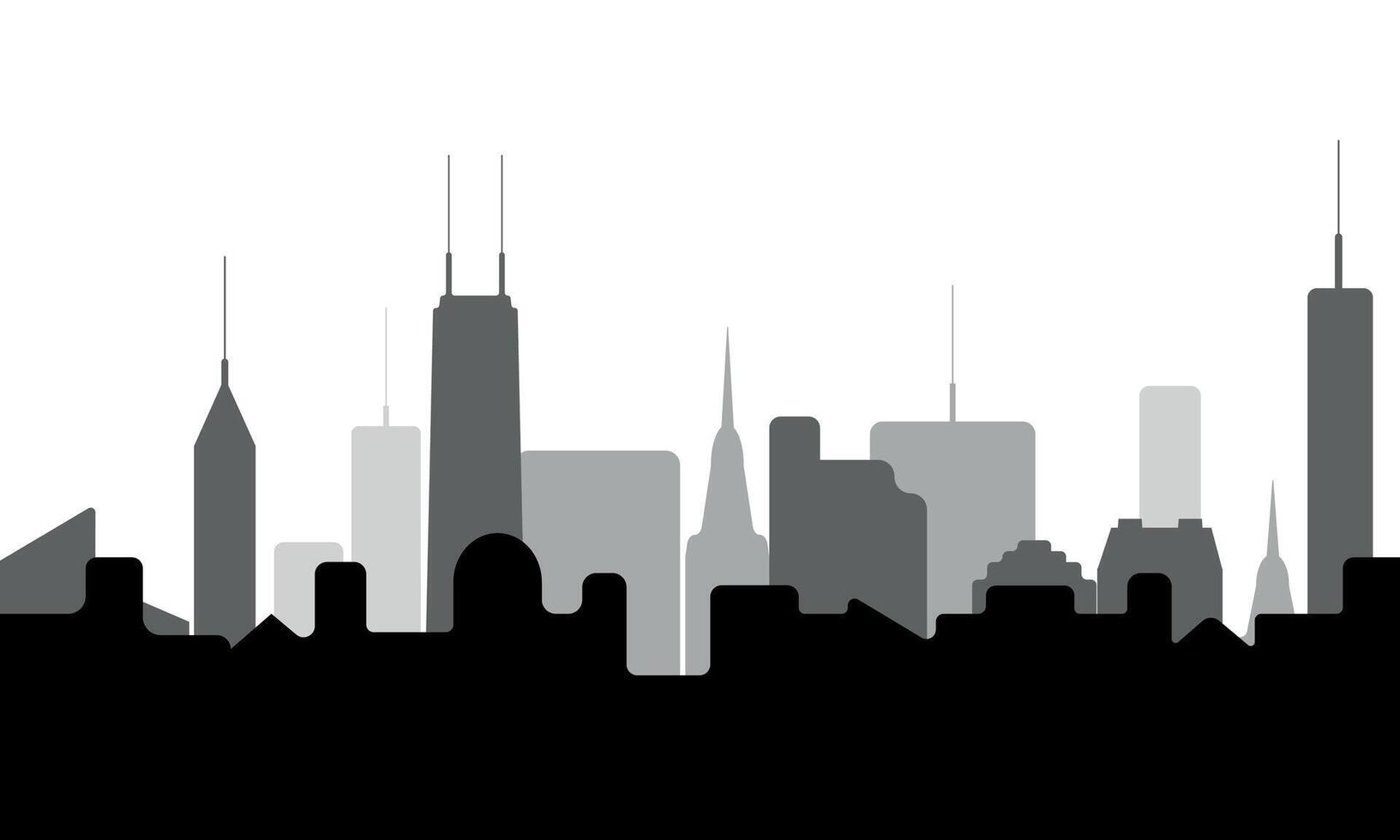 City Skyline Silhouette design, Cityscape urban panorama, modern urban scene, business or corporate illustration vector