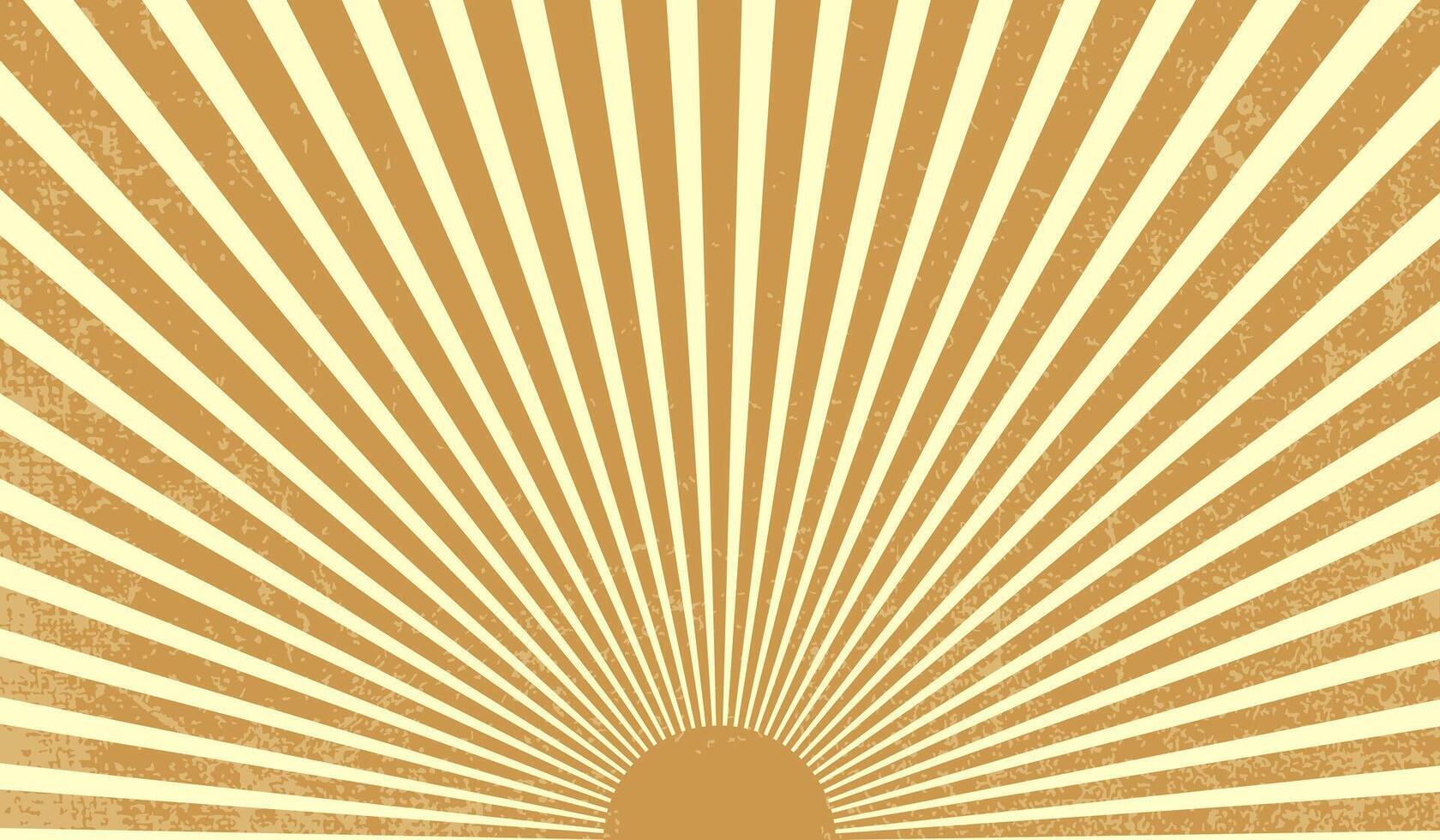 Vintage Brown Sunburst Background with Radiating Stripes and Grunge Texture for Retro Design Projects vector