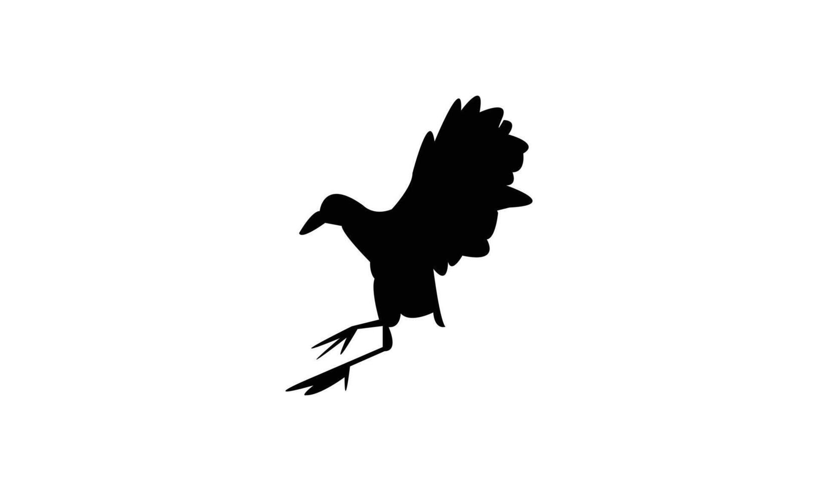 Flying African crake bird Silhouette Design vector