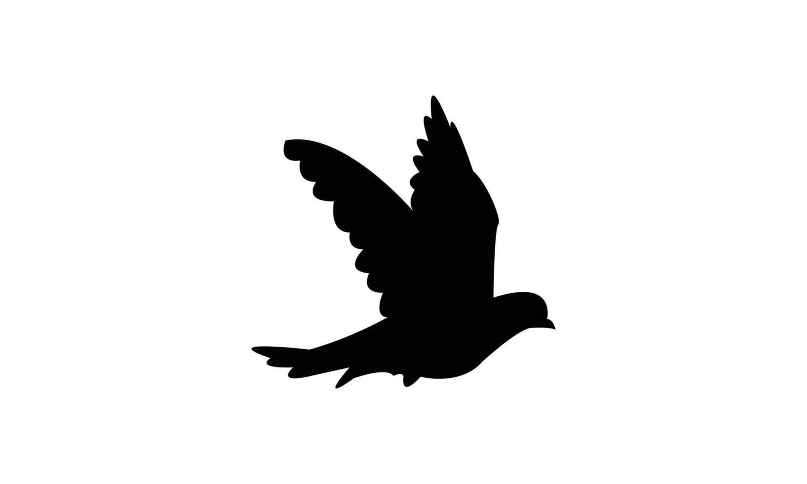 Flying African collared dove bird Silhouette Design vector