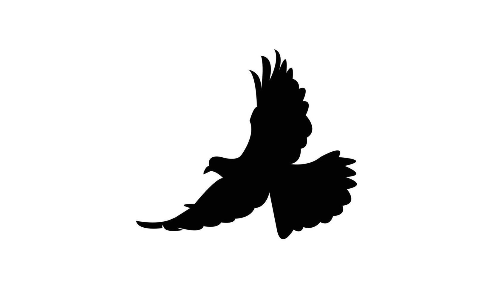 Flying African collared dove bird black Silhouette Design And Illustration. vector