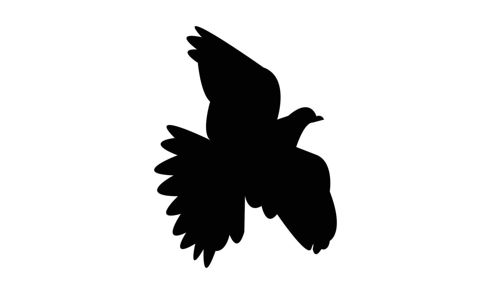 Flying African collared dove bird Silhouette vector