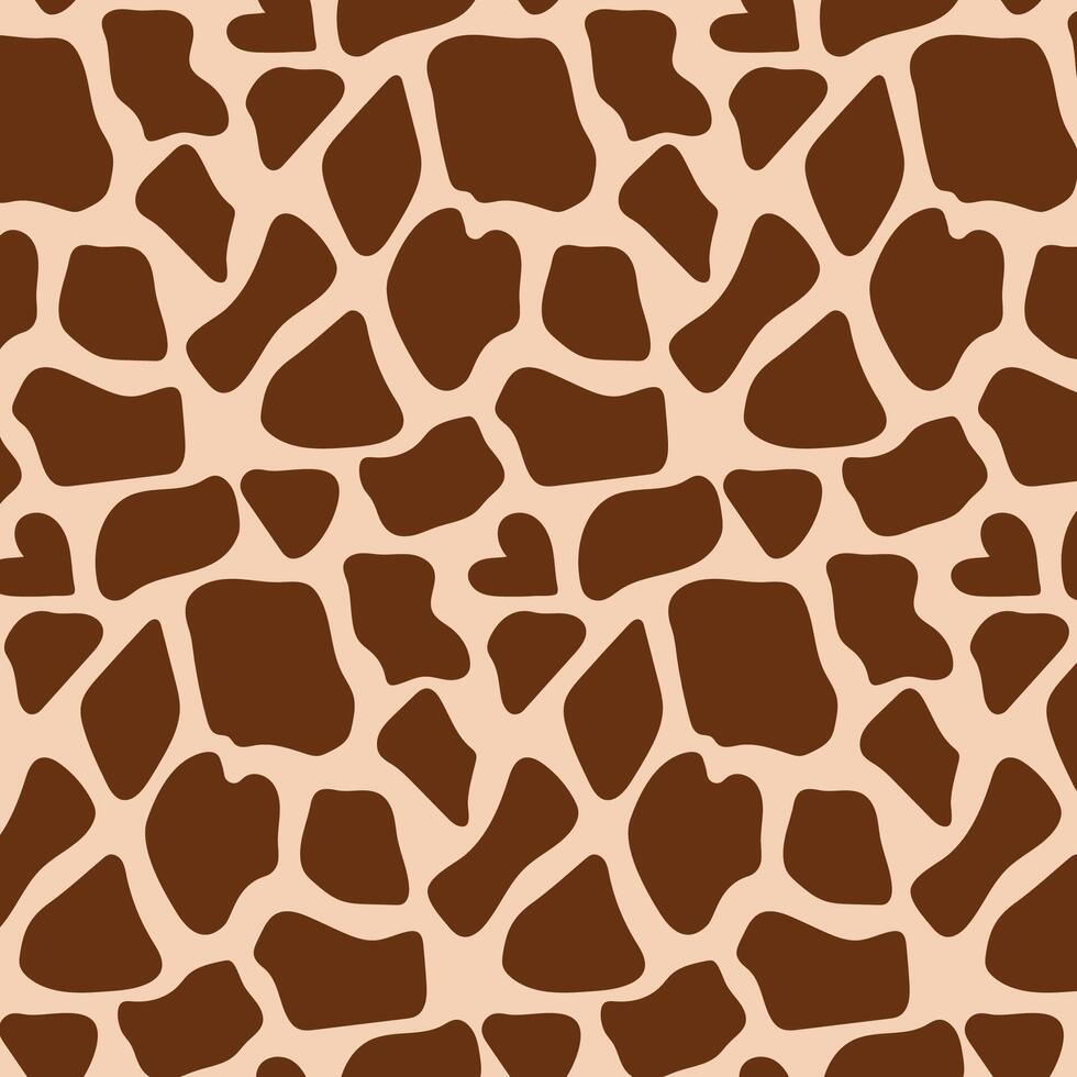 Giraffe skin pattern with spots hand drawn vector