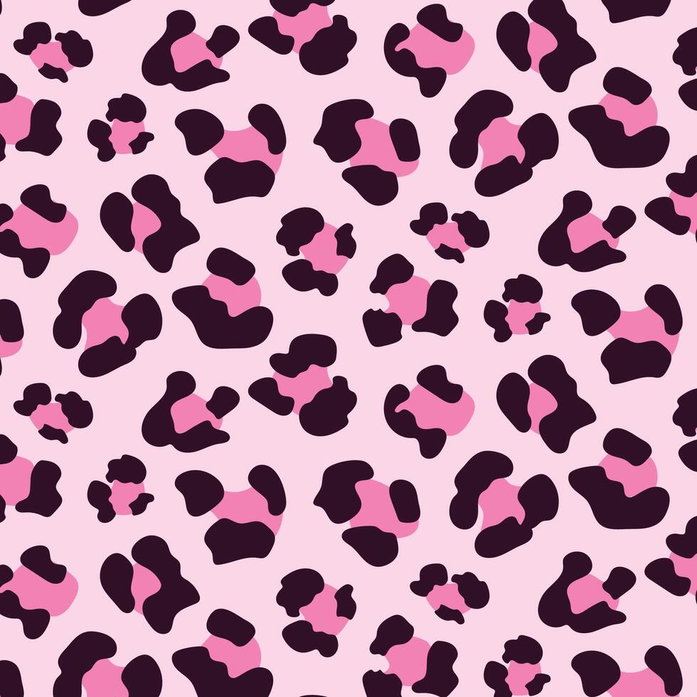 Leopard patterns, animal skin and fur hand drawn. Leopard pink spots patterns design Trendy colors vector