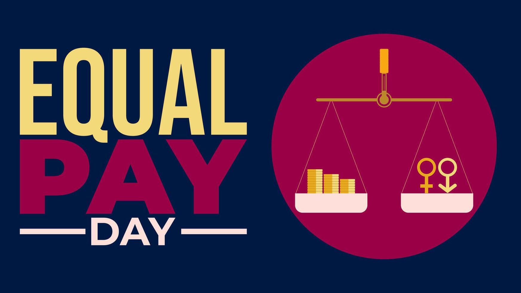 Advancing Gender Equality Equal Pay Day vector