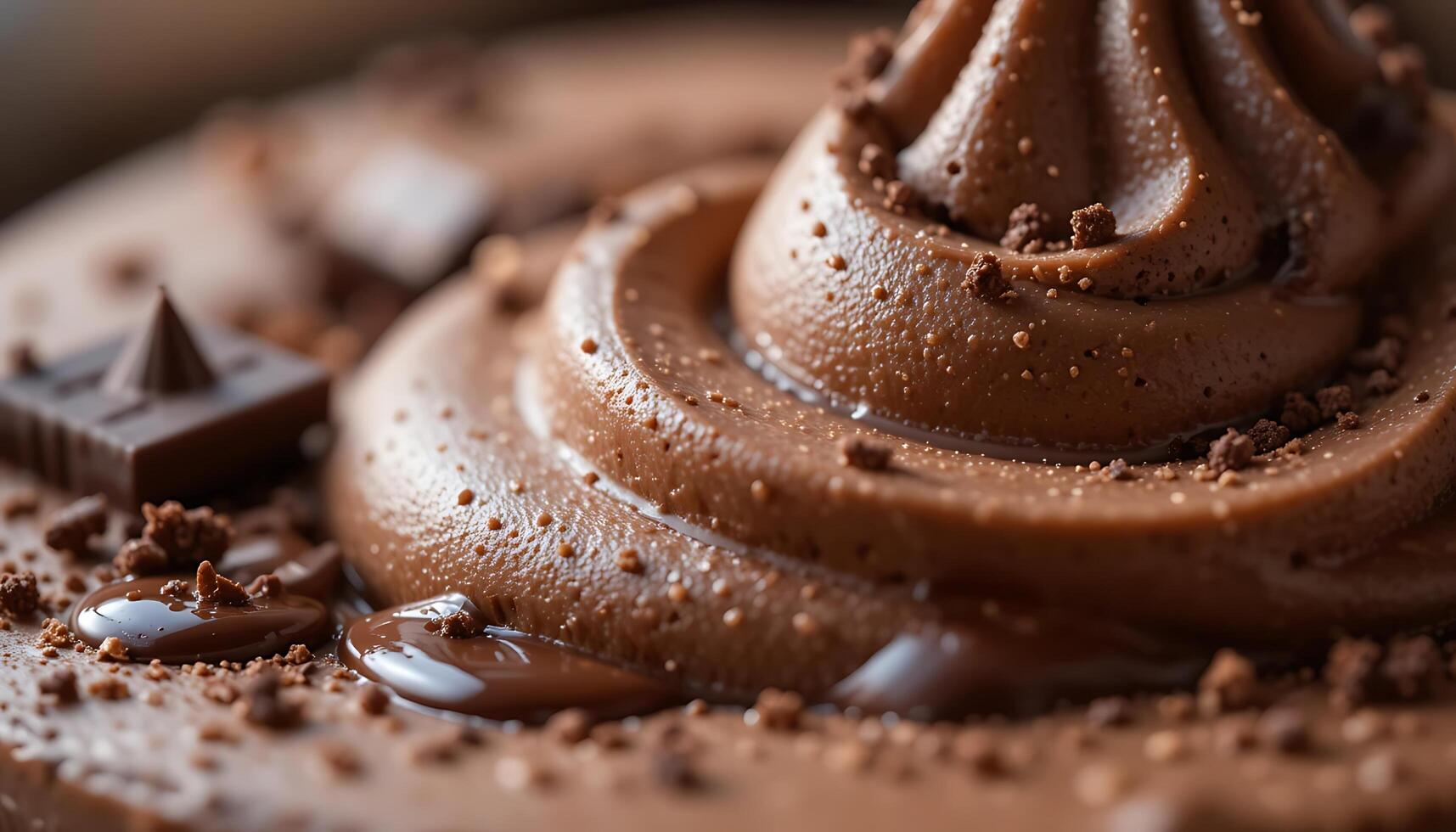 Decadent Chocolate Mousse Swirled Texture and Rich Brown Hues photo
